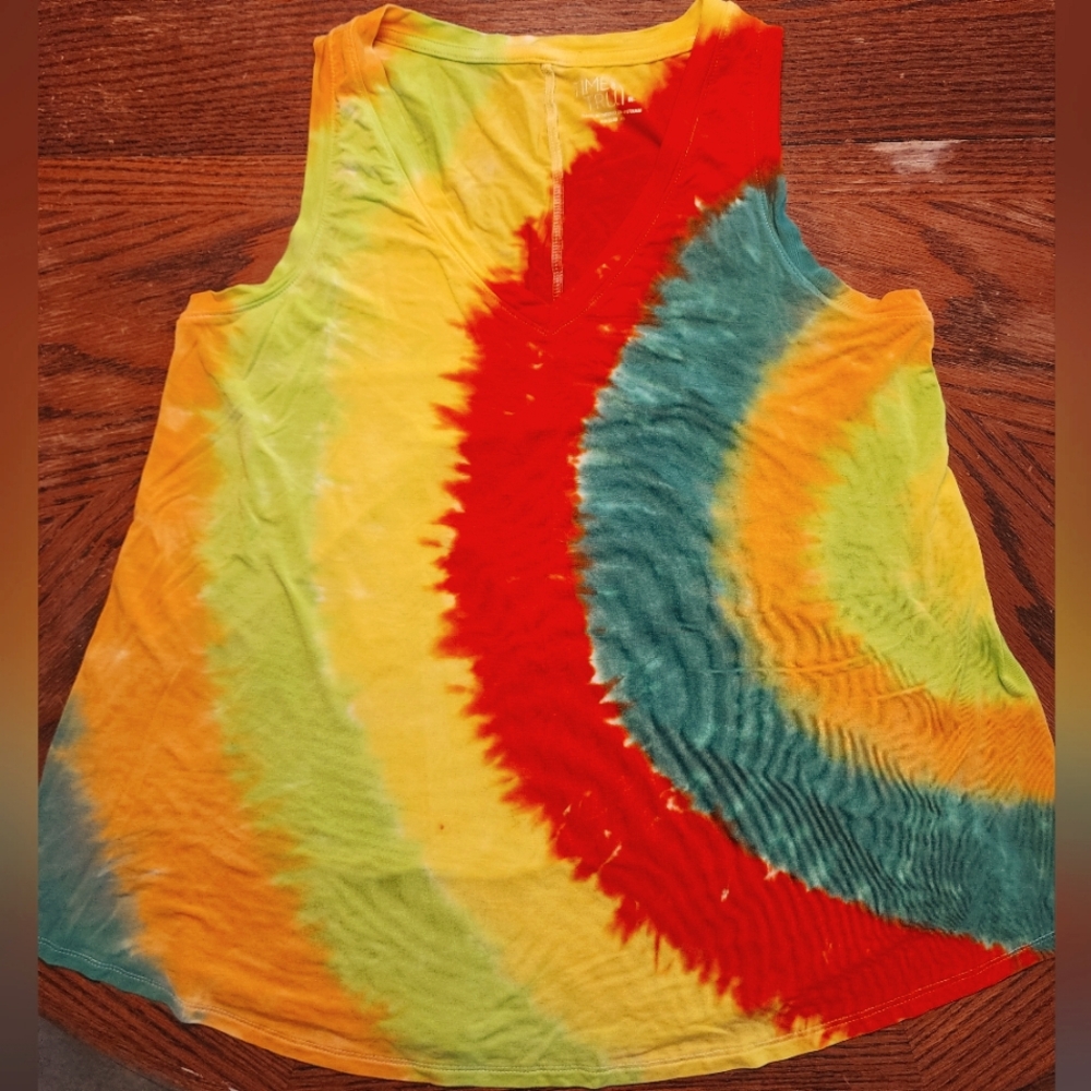 Custom tie dyed women's tank top, size M